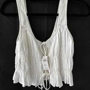 Abercrombie & Fitch White Tie-Back Crop Top